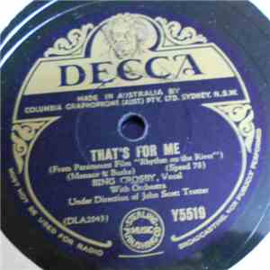 Bing Crosby - Rhythm On The River / That's For Me download mp3 flac